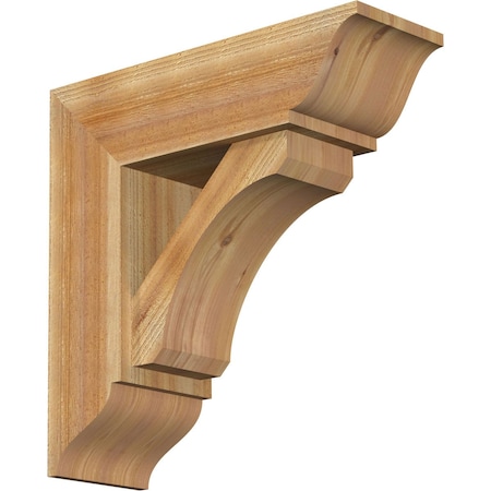 Legacy Traditional Rough Sawn Bracket W/ Offset Brace, Western Red Cedar, 8W X 24D X 24H